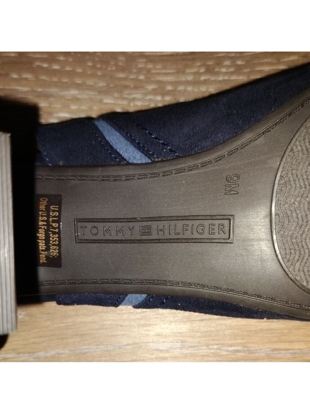 Tommy Hilfiger Blue Slingback Heels Asymmetrical Design - Picture 4 of 7